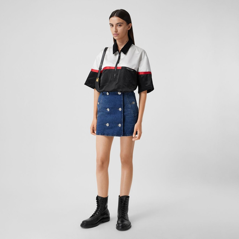 Colour Block Silk Satin Oversized Bowling Shirt 5