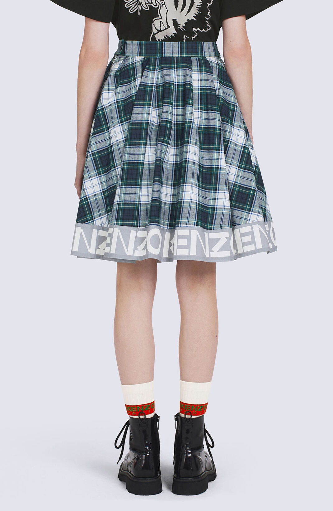 Flared checked skirt - 4