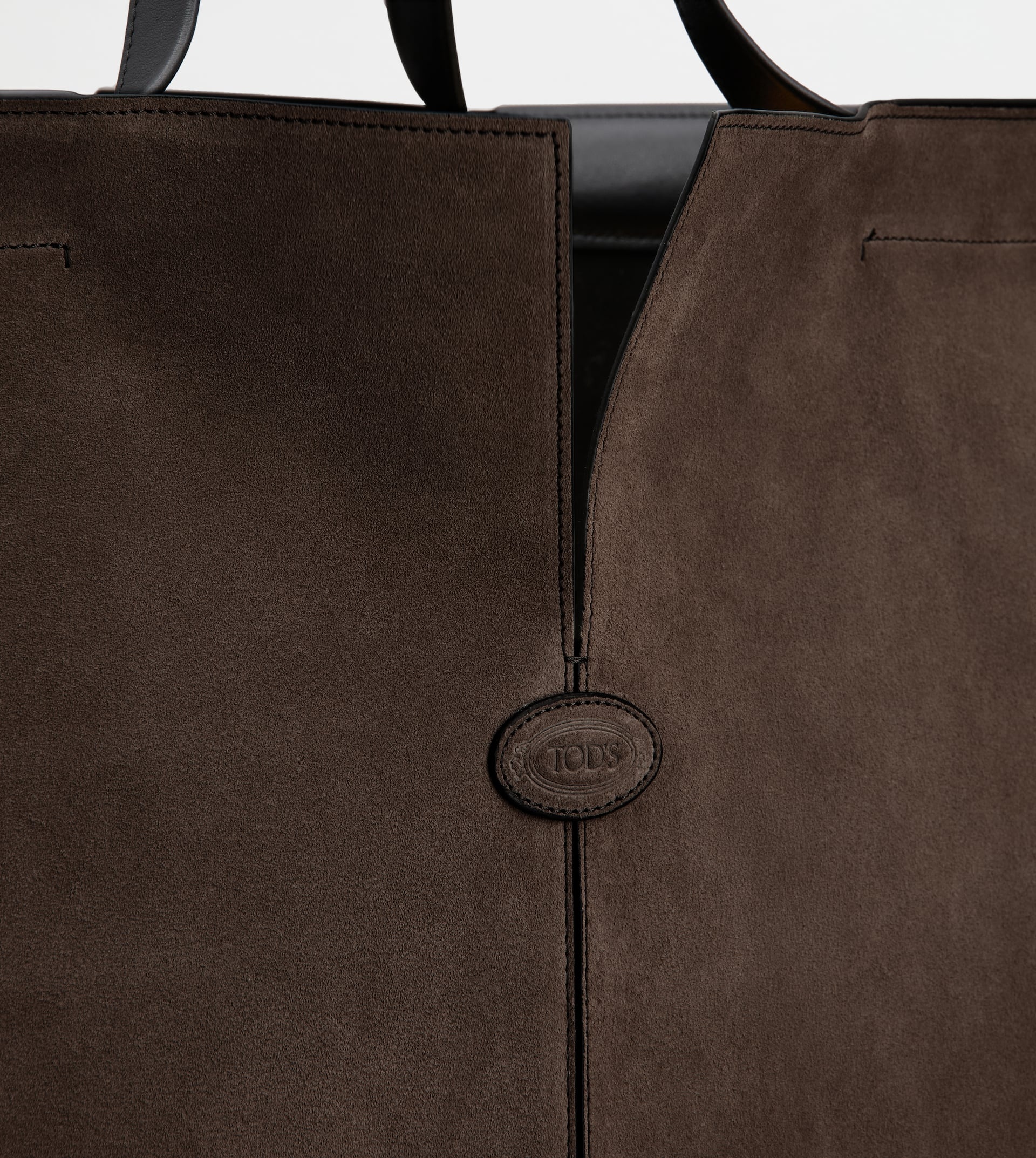 TOD'S DI BAG FOLIO IN LEATHER MAXI - BROWN, BLACK - 6
