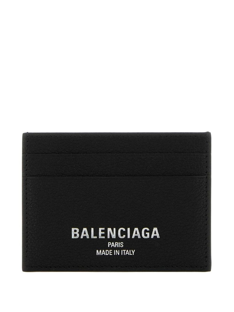logo-print leather card holder 1