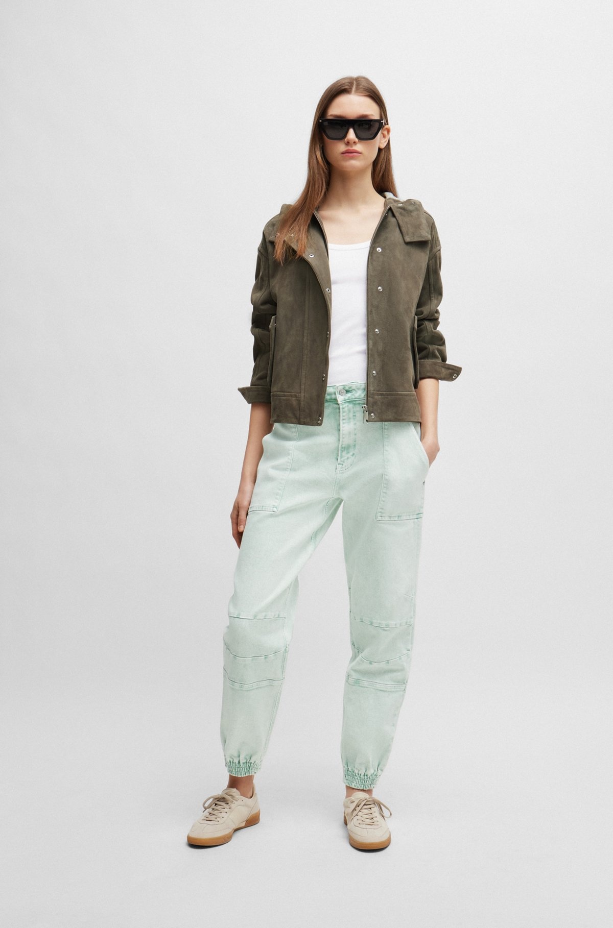 REGULAR-FIT HOODED JACKET IN SOFT SUEDE - 3