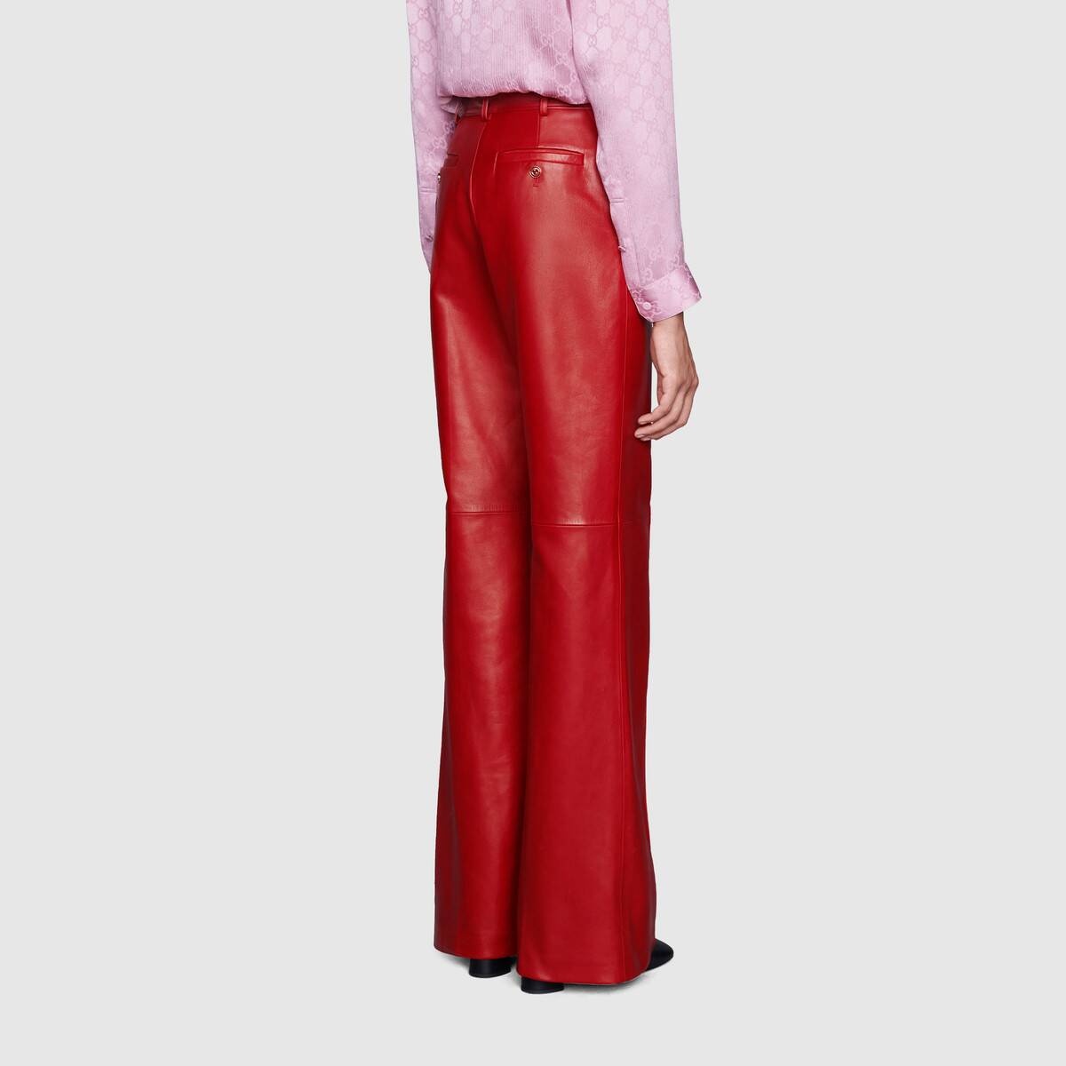 Plongé leather flare pant - 4