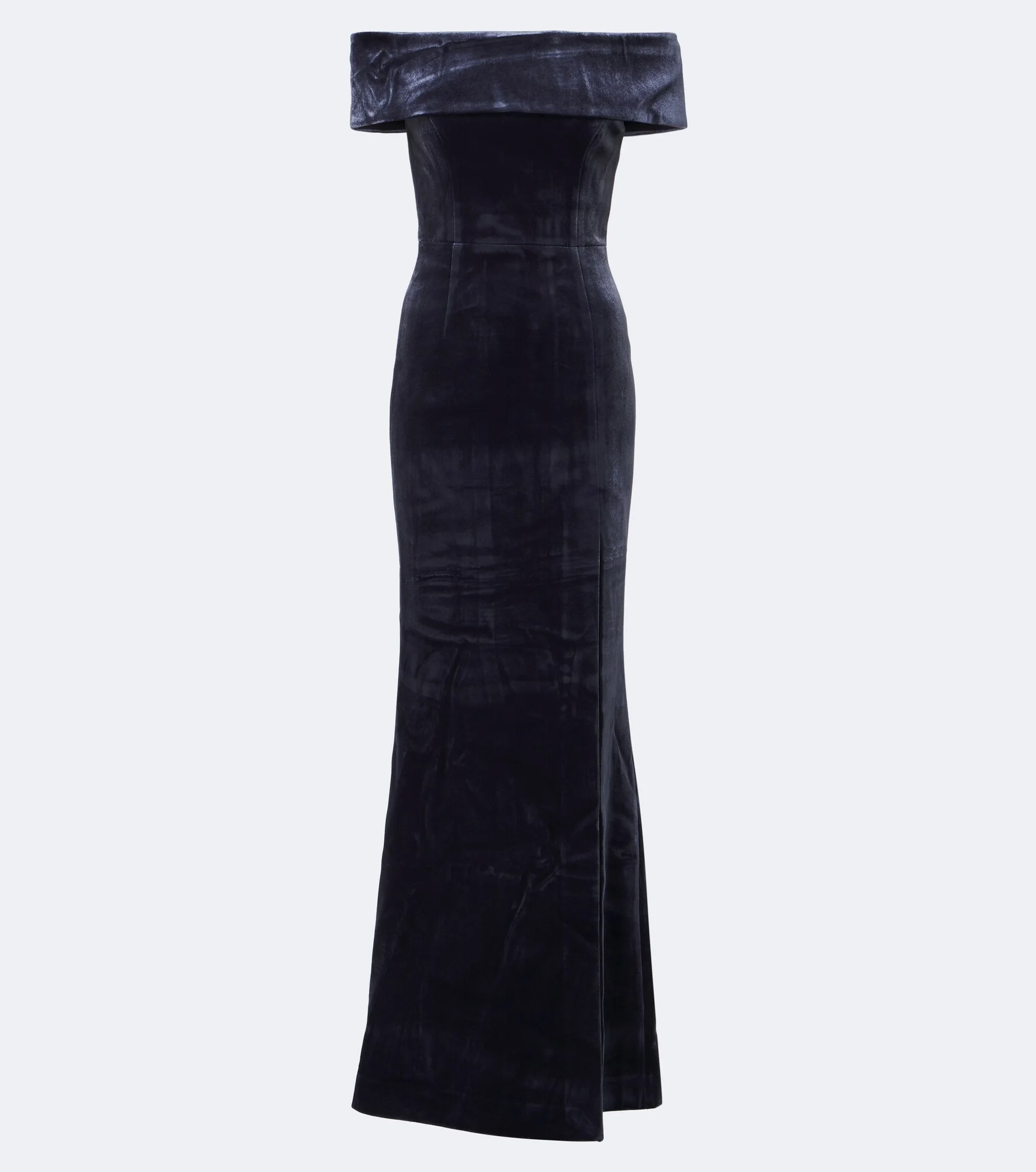 Solana off-shoulder velvet gown - 1