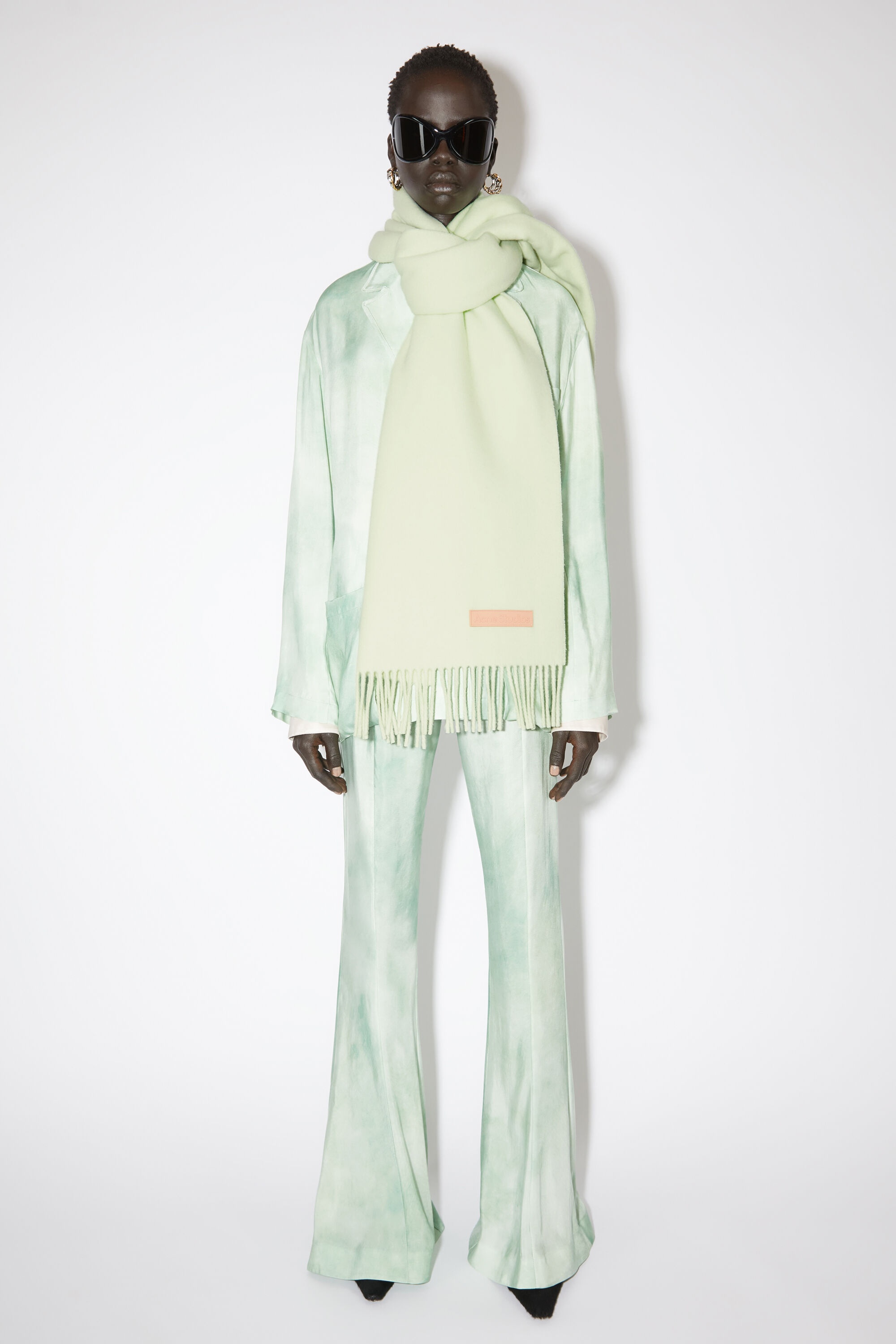 Wool scarf pink label - Pale green - 2