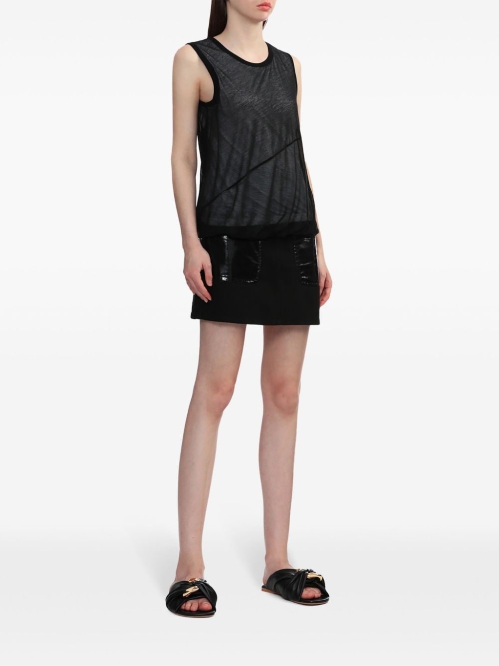 layered cotton tank top - 2