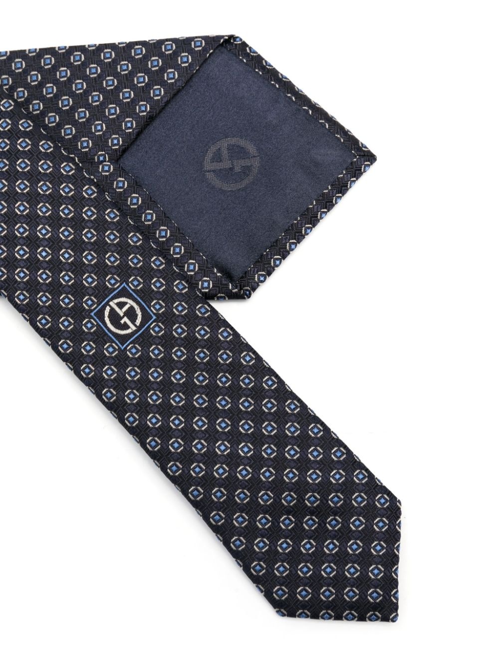 patterned-jacquard silk tie - 2