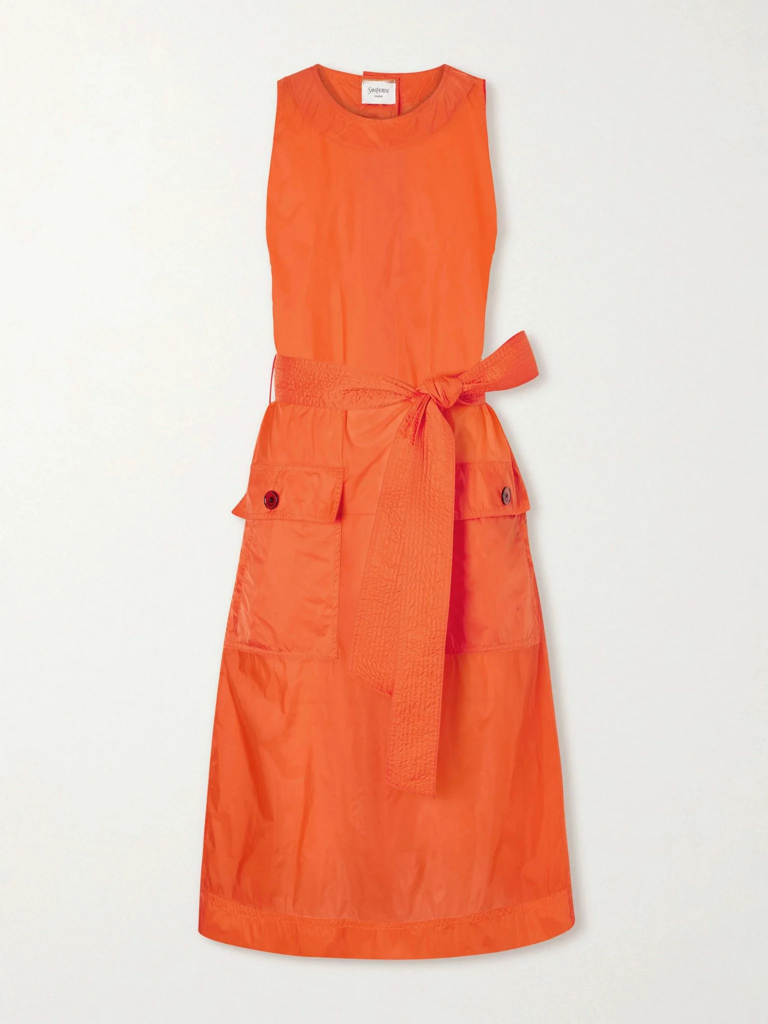 Buttoned front midi dress Orange - 1