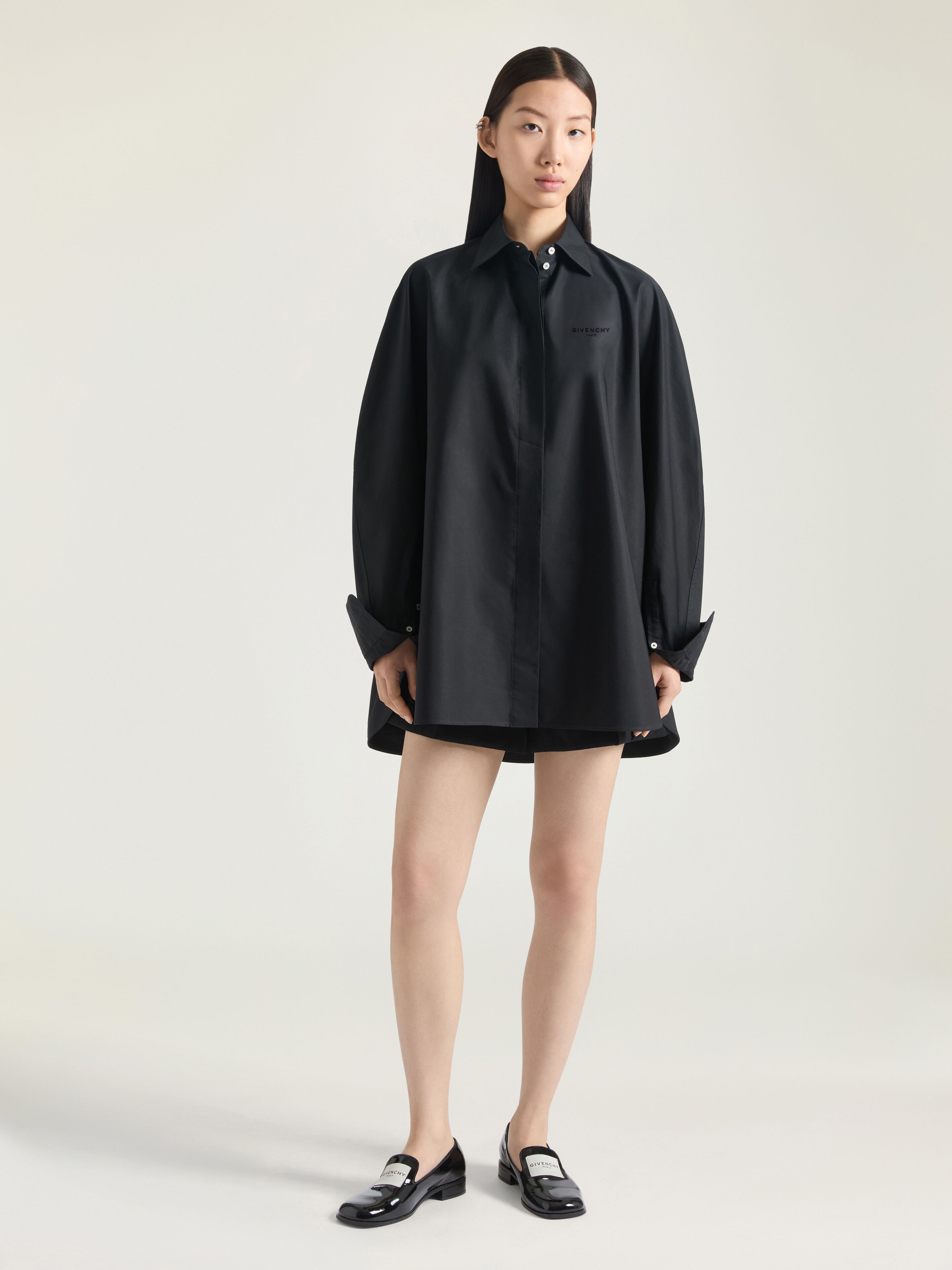 COCOON SHIRT IN POPLIN WITH GIVENCHY EMBROIDERY - 2