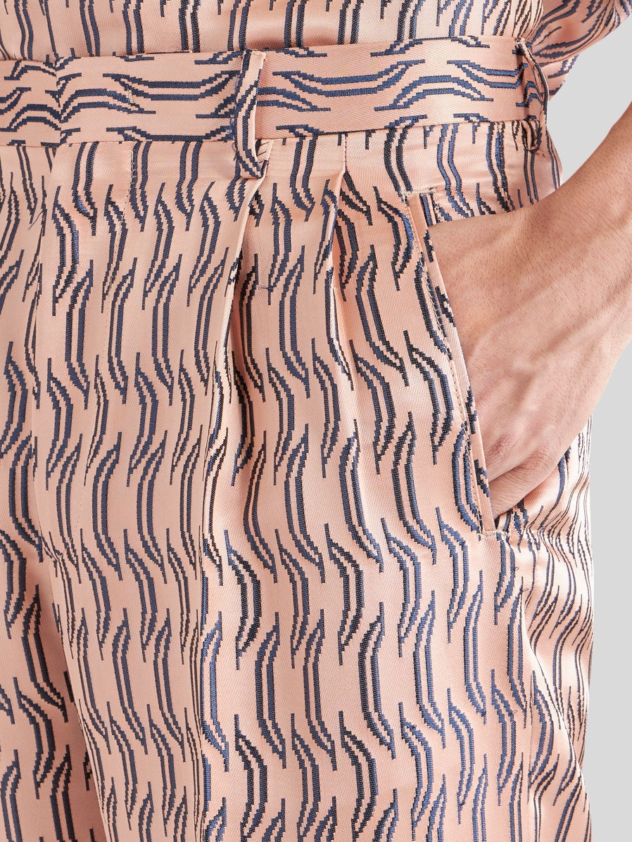 SILK JACQUARD TROUSERS - 4