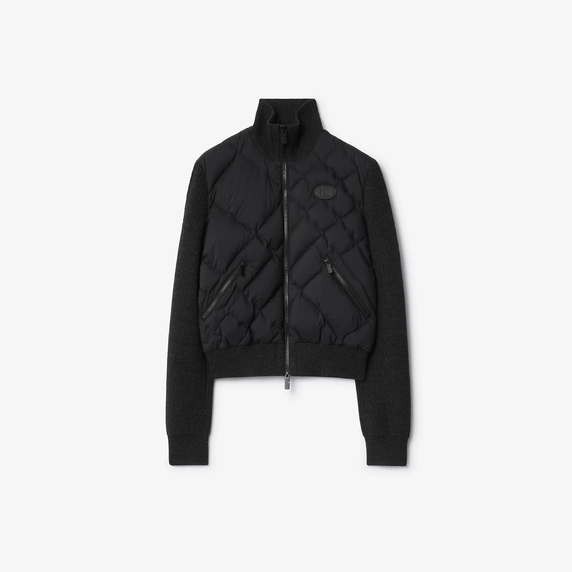Check-stitch Nylon and Wool Jacket - 1