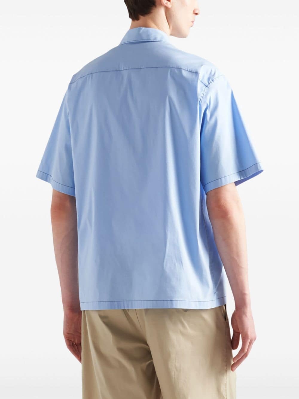 triangle-logo cotton shirt - 3