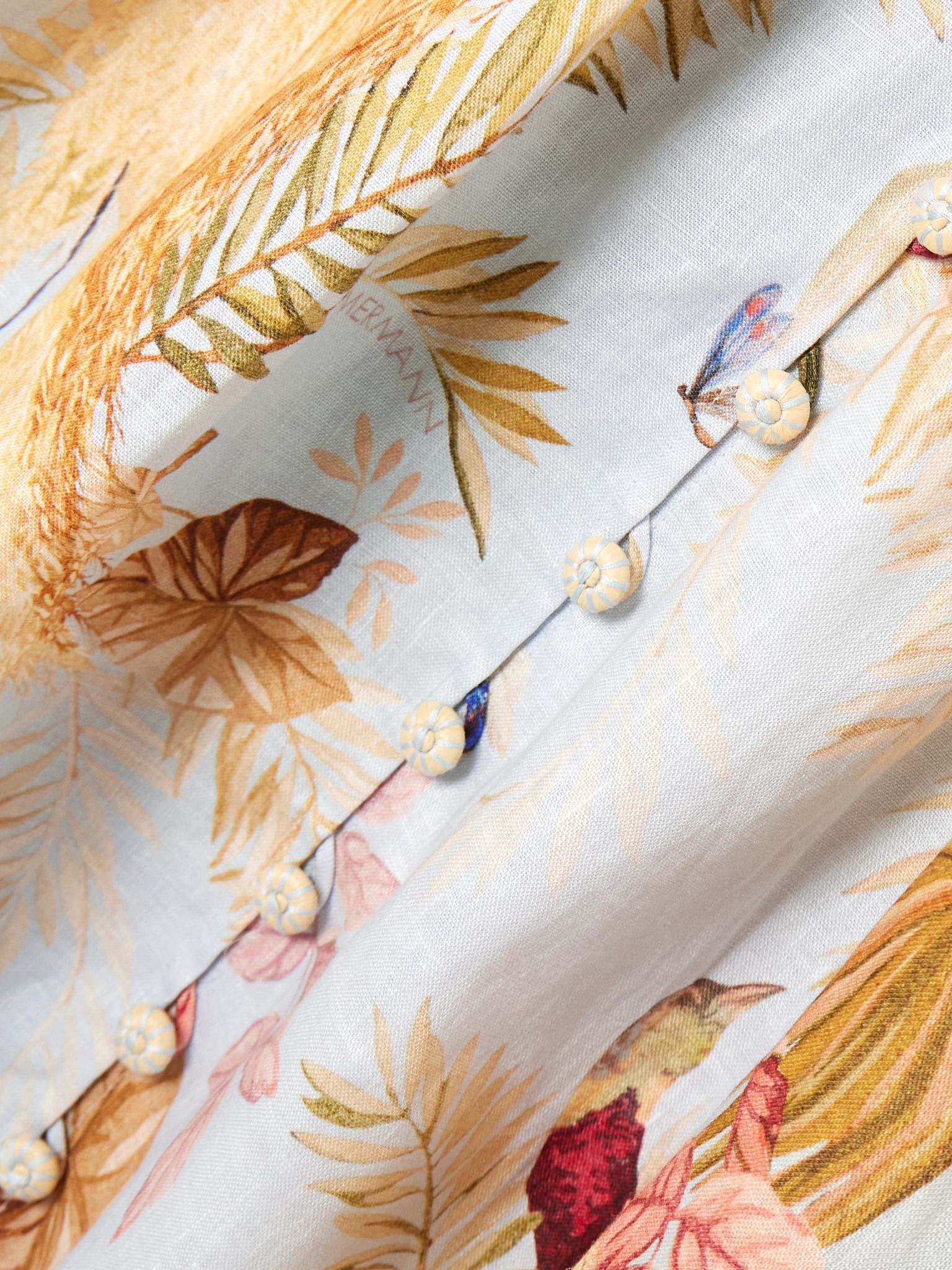Ascension floral-print linen mini dress White - 4
