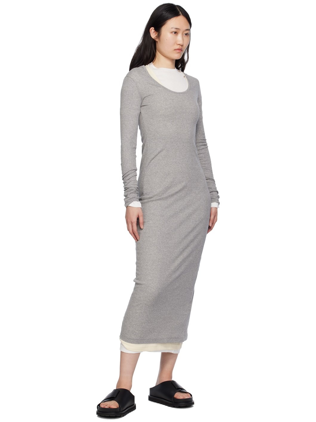 Gray Layered Maxi Dress - 6