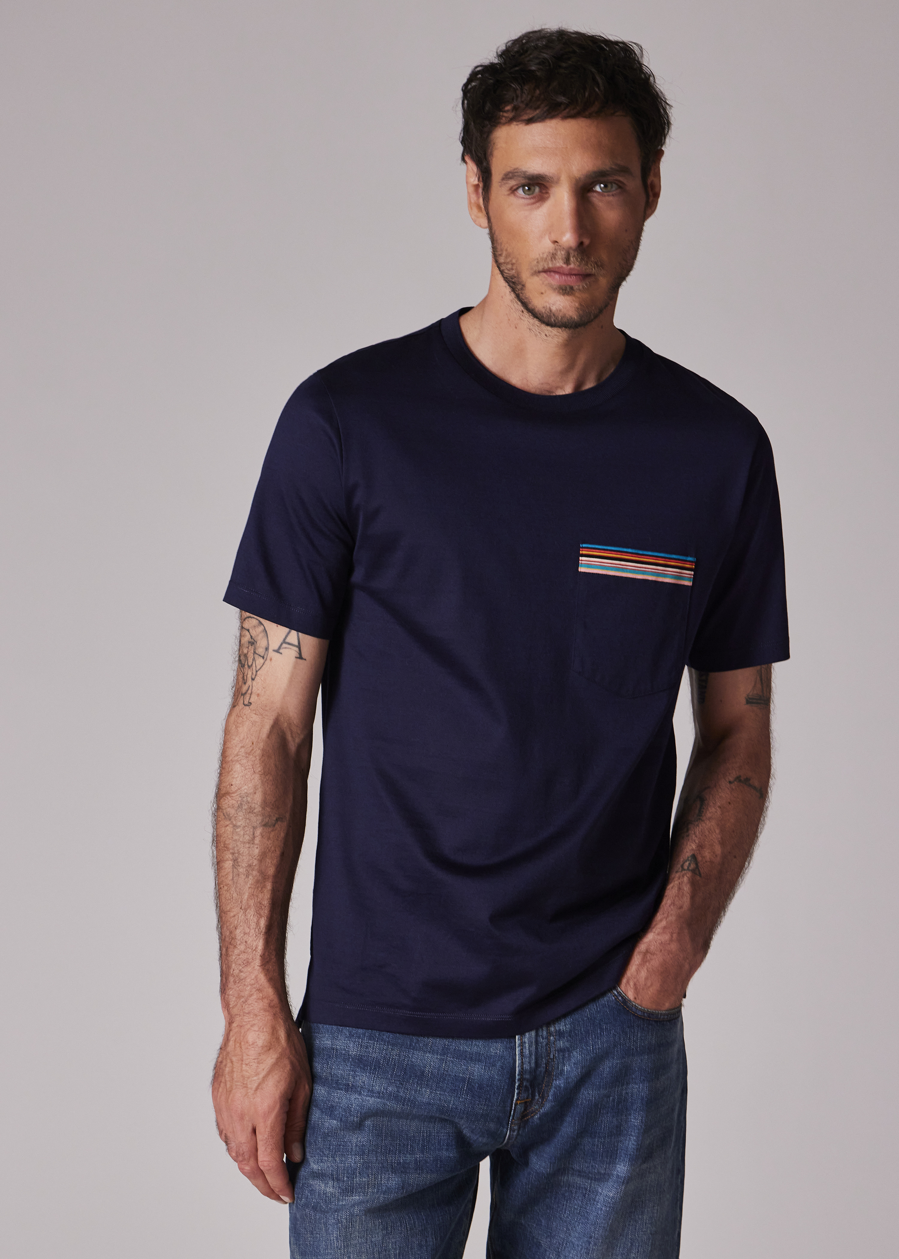 'Signature Stripe' Pocket T-Shirt - 4