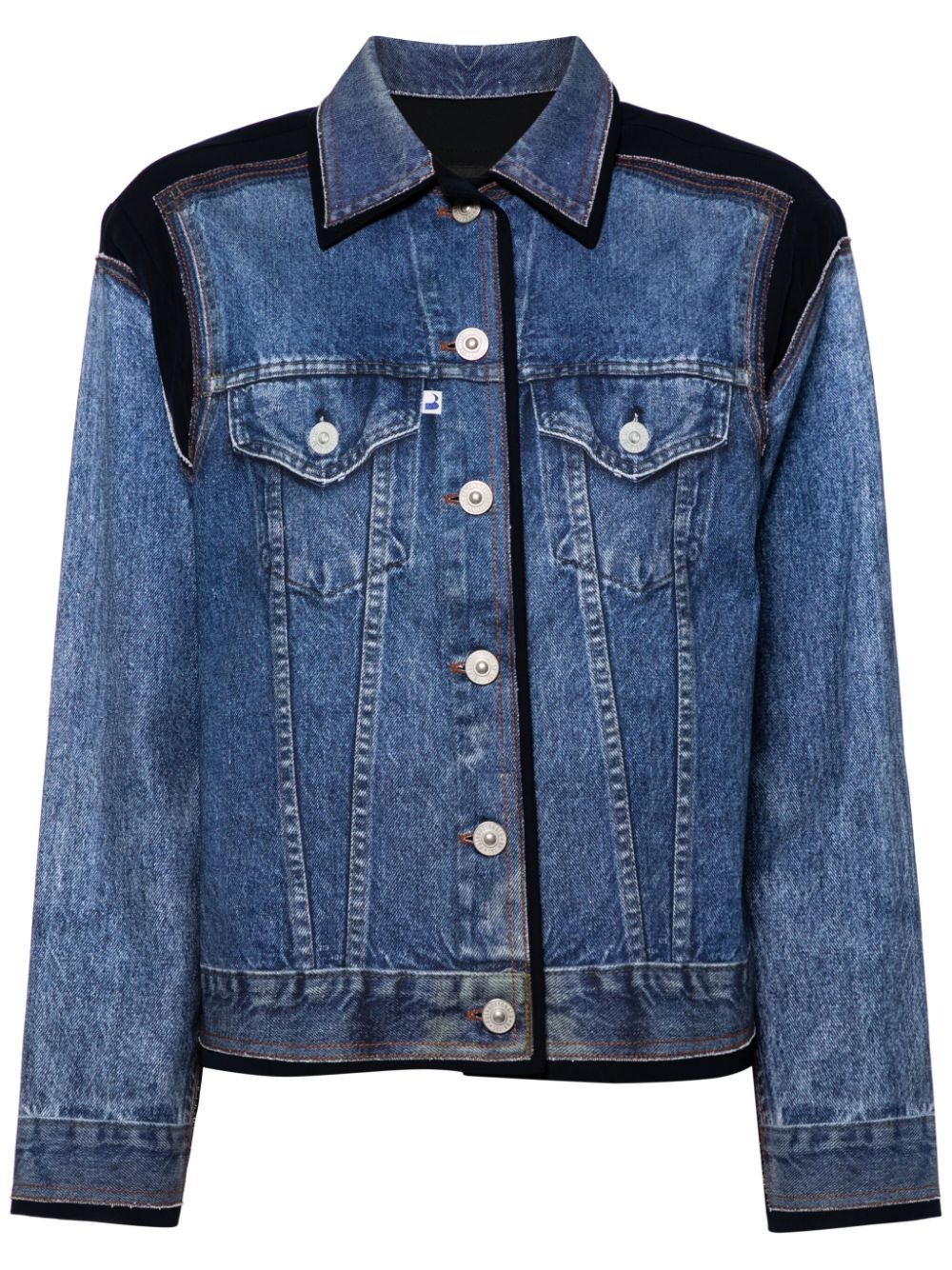 contrasting denim jacket - 1