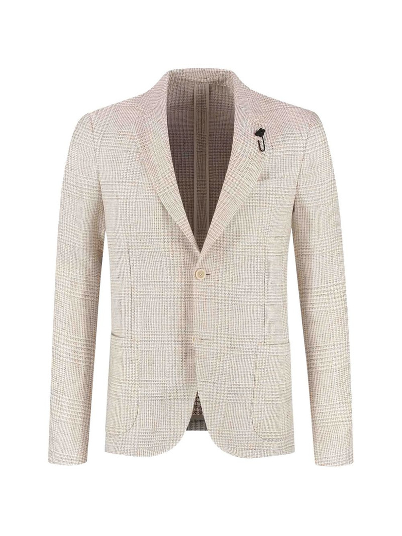 buttoned checked blazer 1