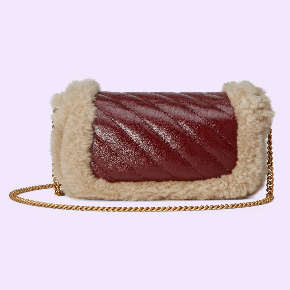 GG Marmont super mini bag with wool trim - 5