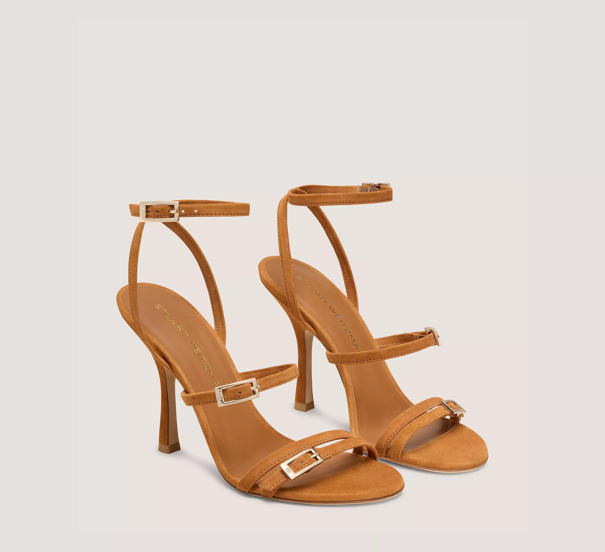 STUART WEITZMAN ショシサンタル GEORGIE100SK821 GOLDEN Stuart Weitzman Georgie Metallic Strappy Flat Sandals