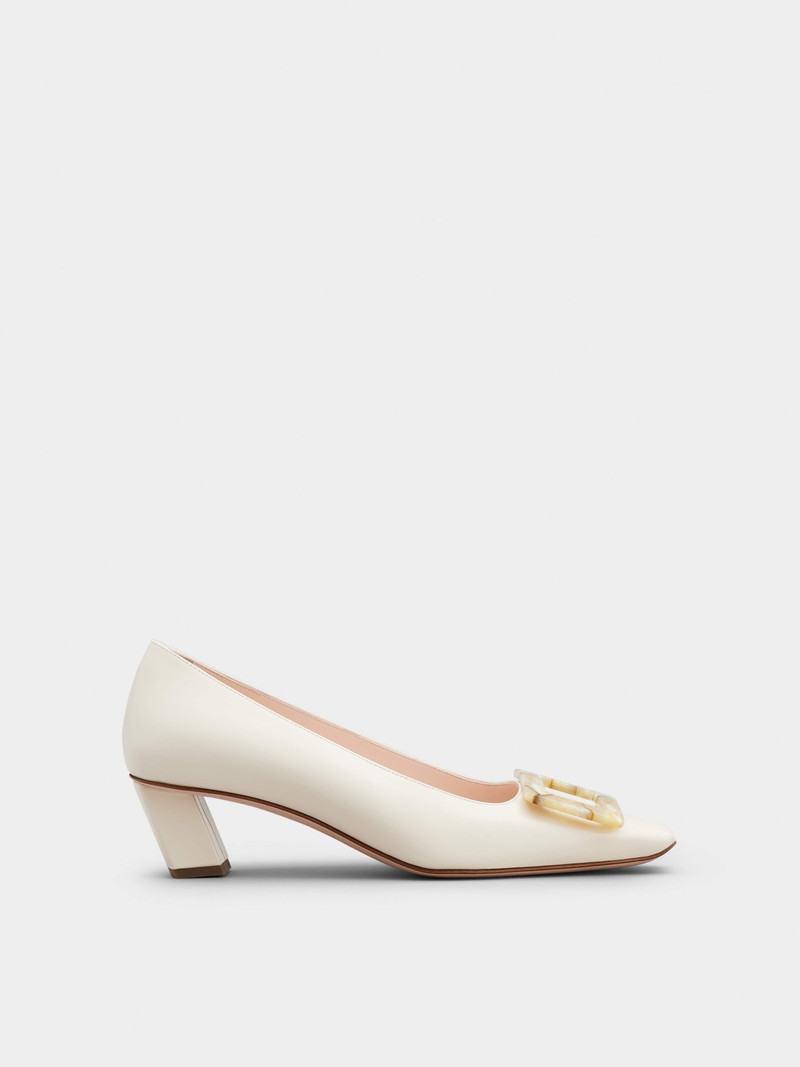 Belle Vivier Motherpearl Buckle Pumps in Leather - 1
