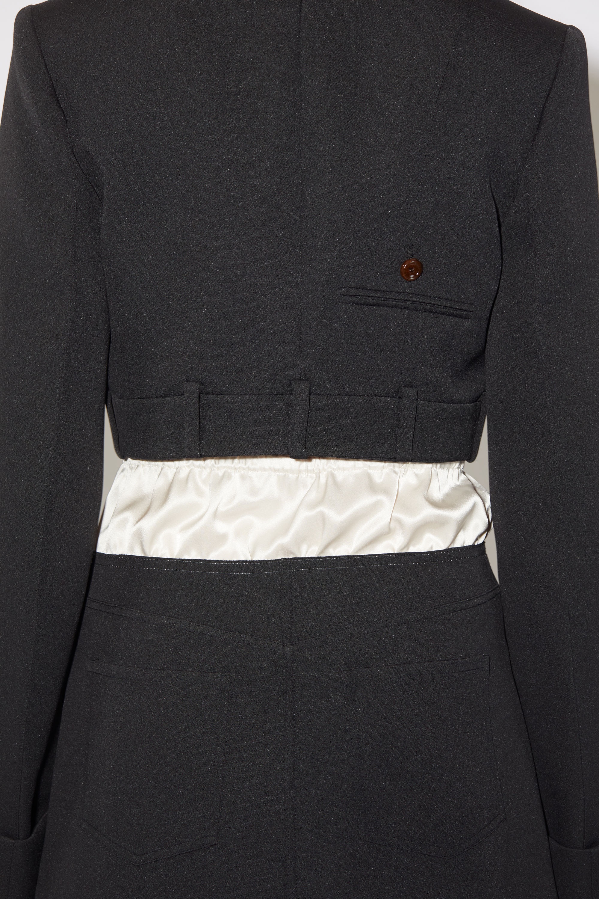 Cropped suit jacket - Black - 5
