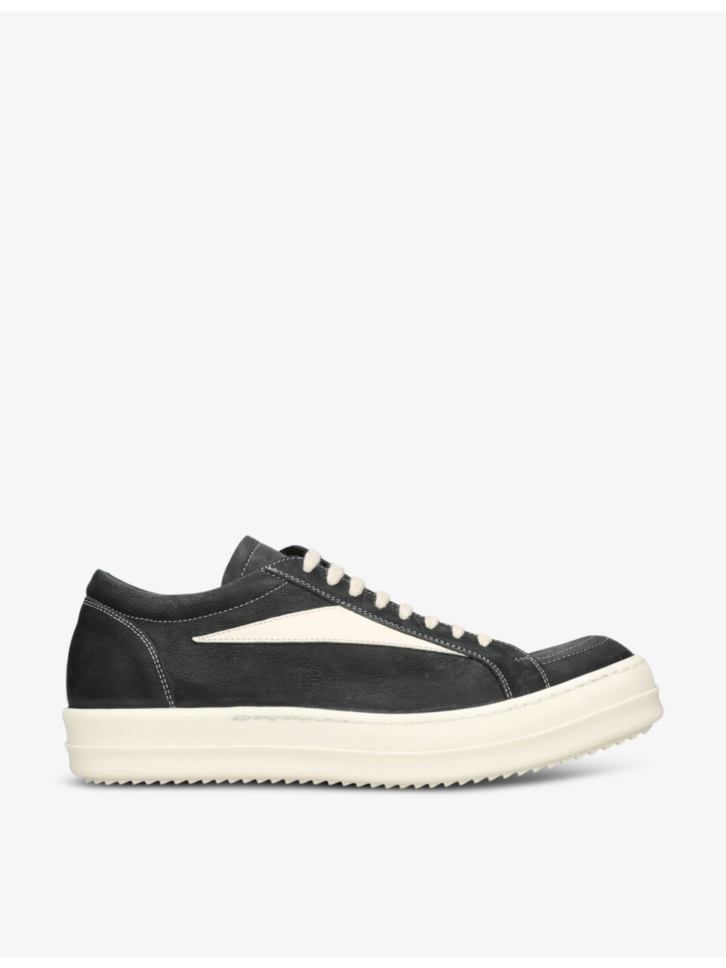 Vintage Low grained-leather and suede low-top trainers - 1