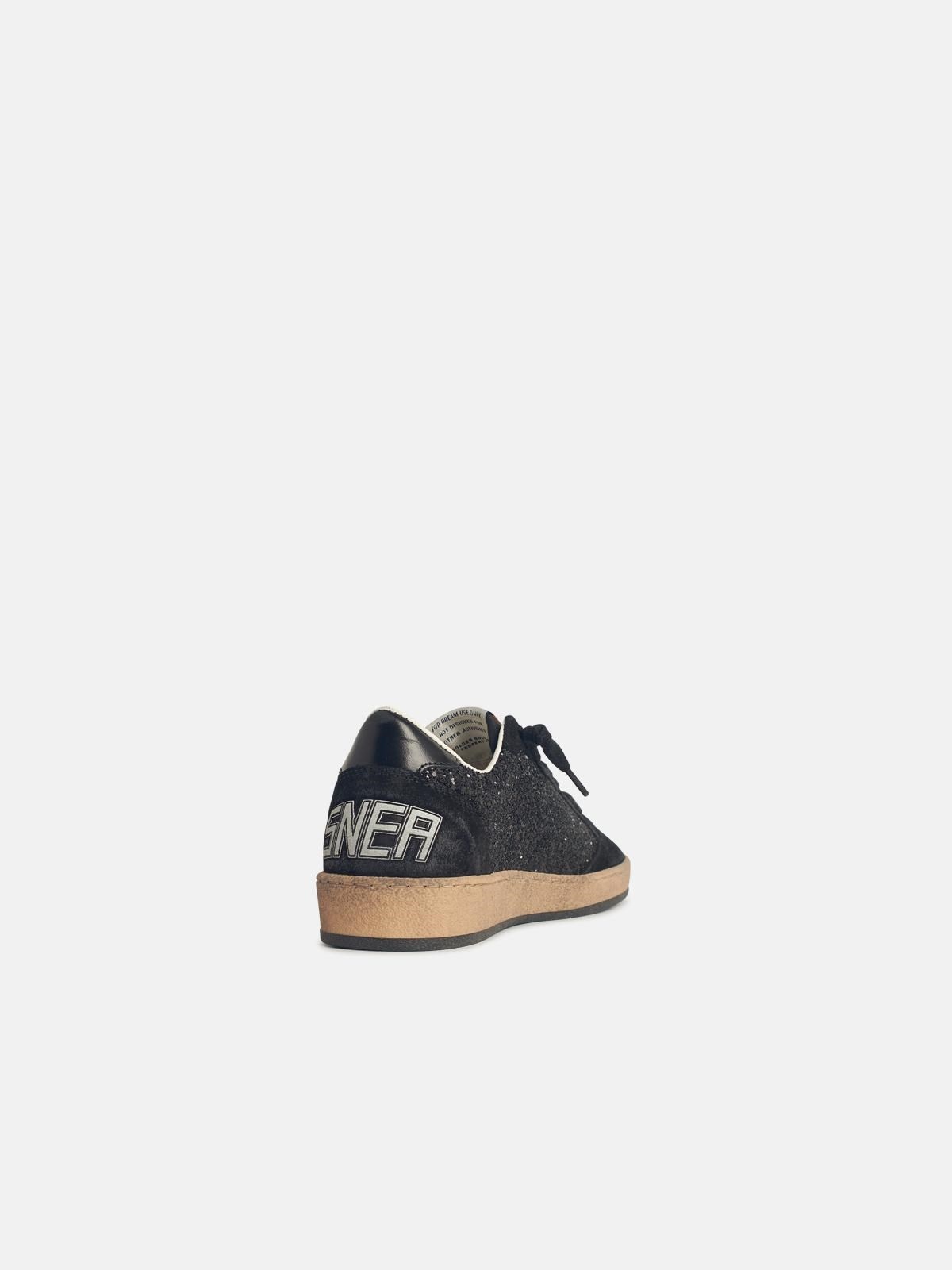 BALL-STAR' WOMAN IN BLACK GLITTER WITH BLACK SUEDE INSERTS - 3