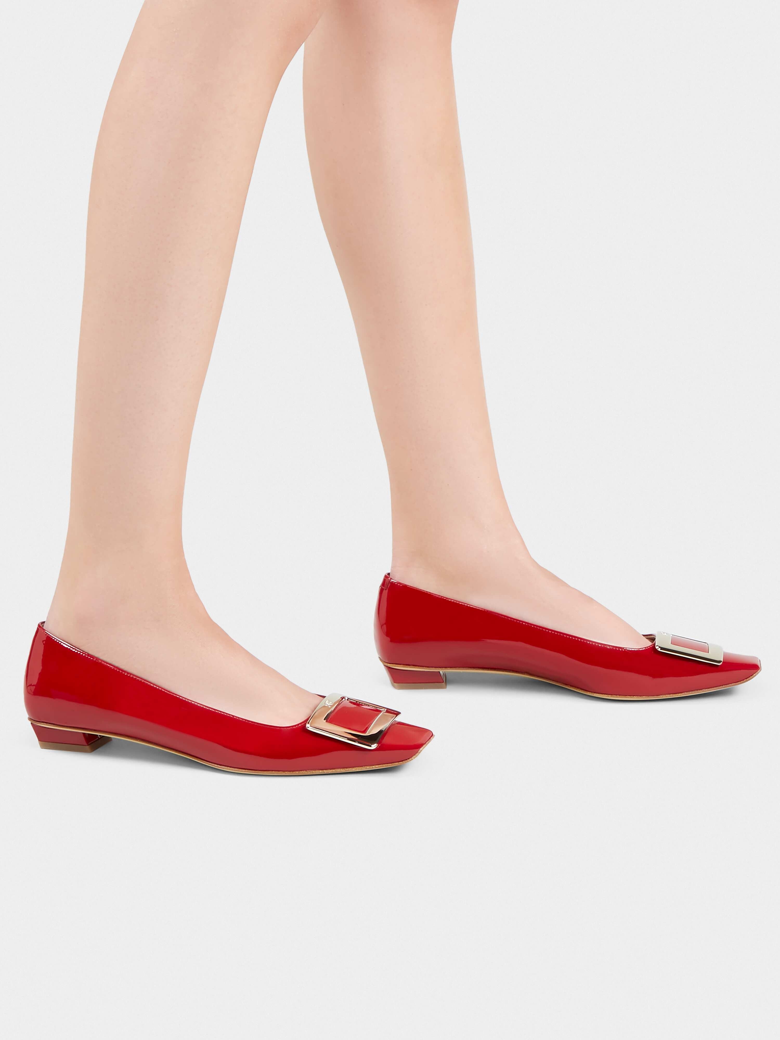 Belle Vivier Metal Buckle Ballerinas in Patent Leather - 8