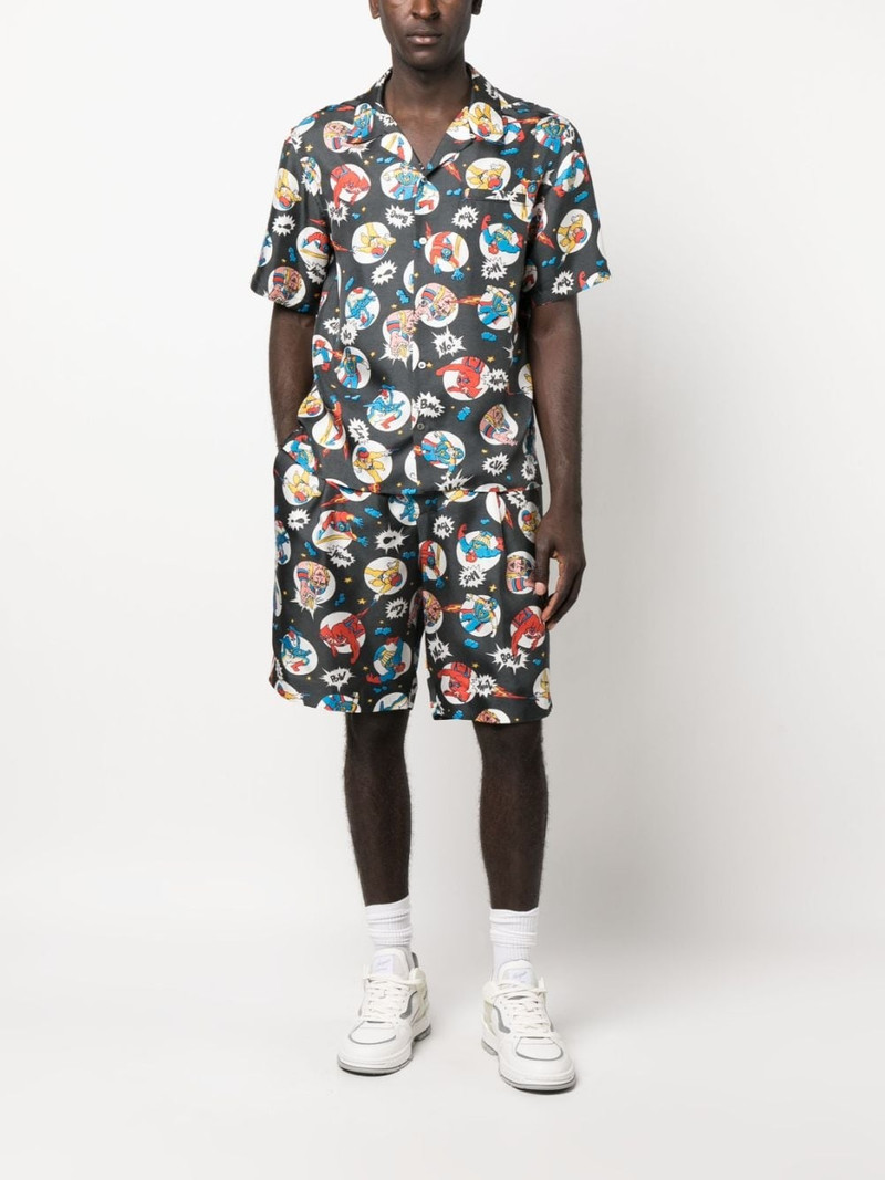 Moschino COMIC-PRINT SILK SHORTS outlook