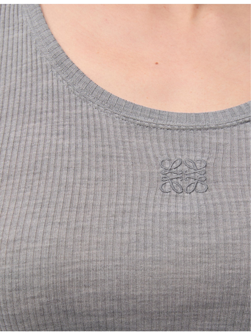 Anagram-Embroidered Scoop-Neck Silk-Blend Top - 5
