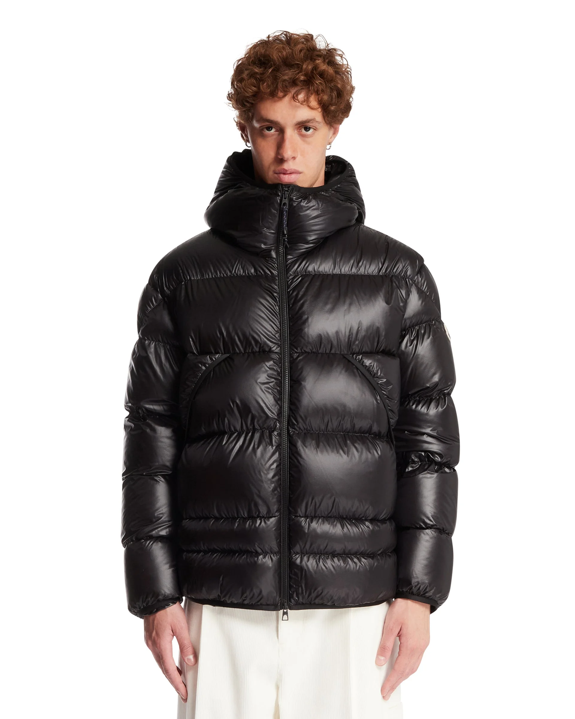 Black Anapo Hooded Midi Down Jacket - 1