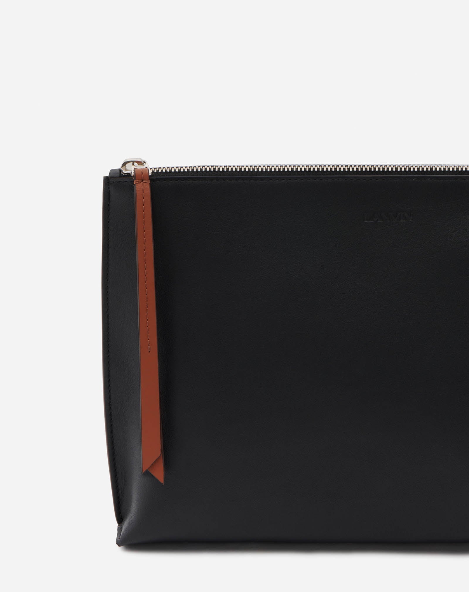ZIPPERED LEATHER HOBO TIE CLUTCH - 6