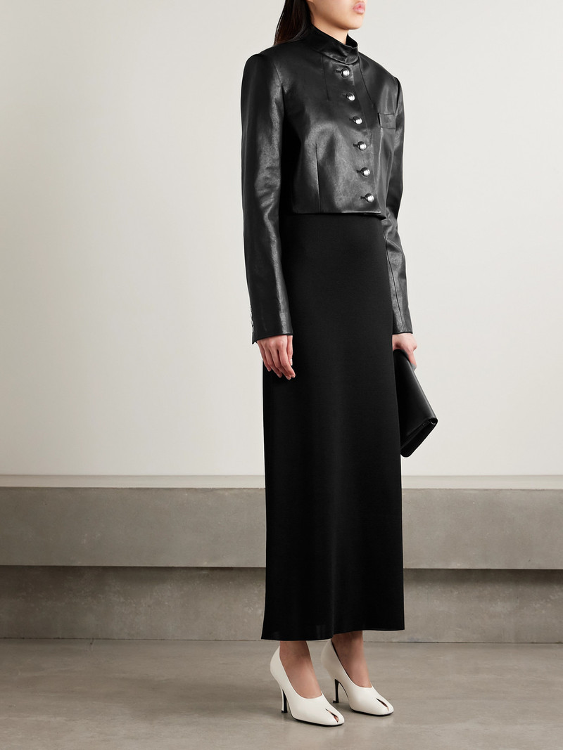 KHAITE Samuelson Cropped Leather Jacket outlook