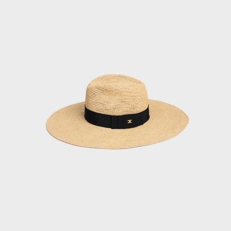 CELINE triomphe wide-brimmed hat in raffia outlook