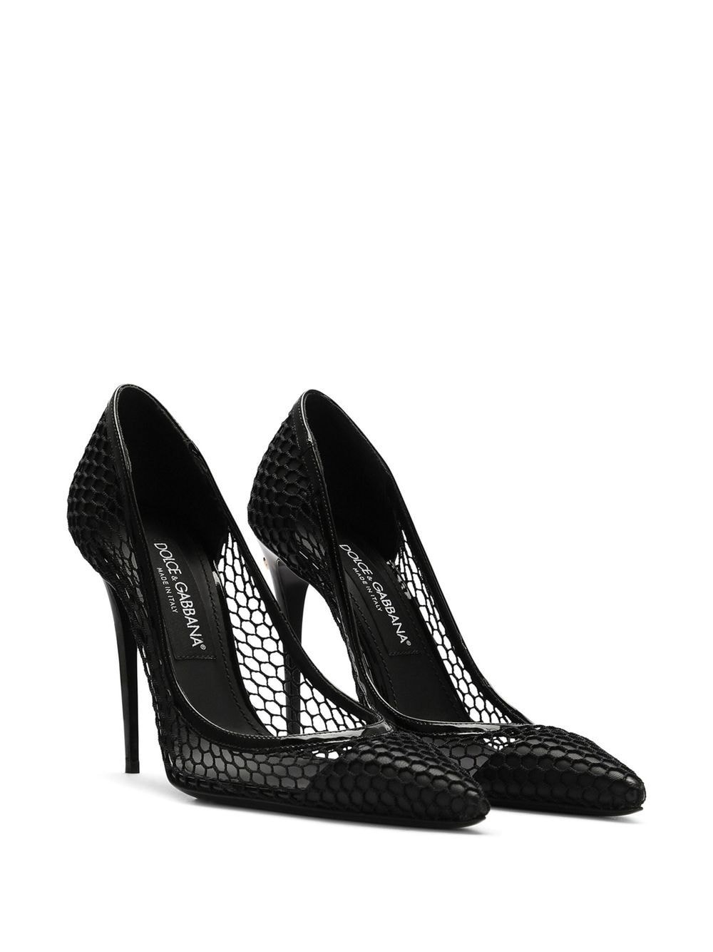 mesh-detail leather pumps - 2