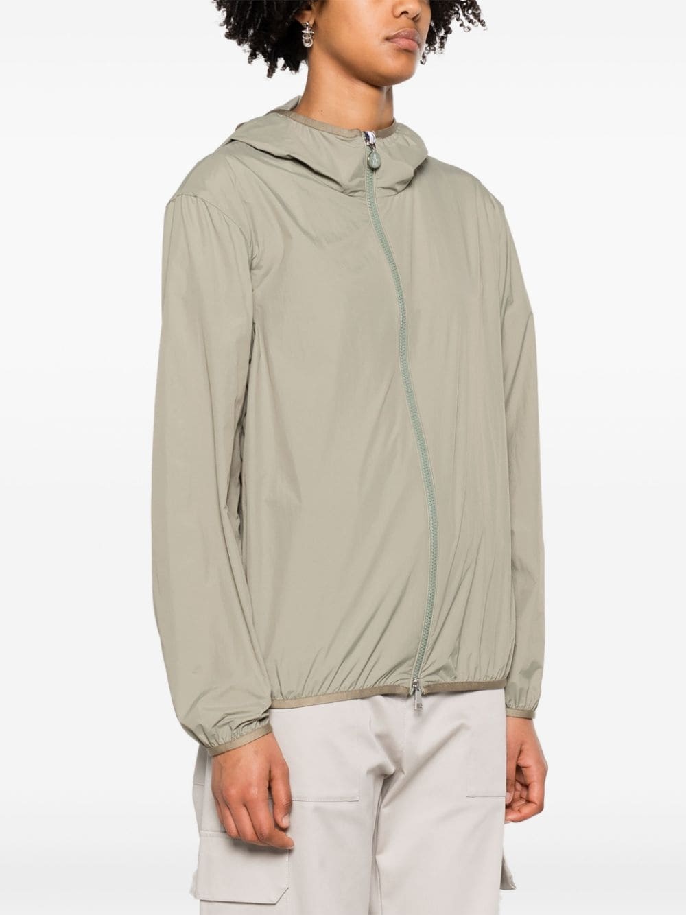 logo-patch hooded windbreaker jacket - 3