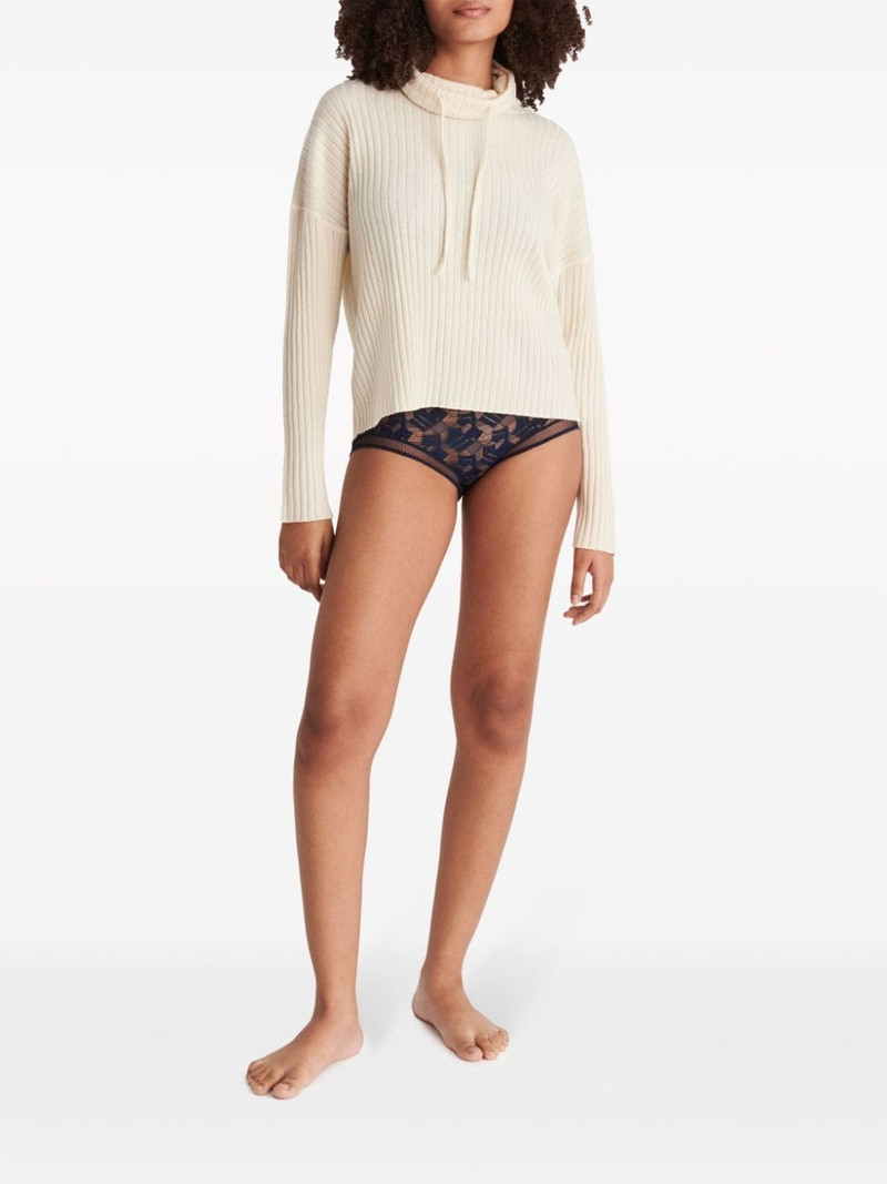 ERES Cajole ribbed-knit hoodie outlook