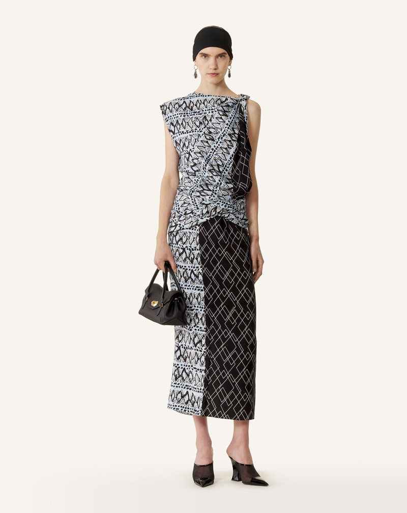 Lanvin PRINTED SILK PATCHWORK DRESS outlook