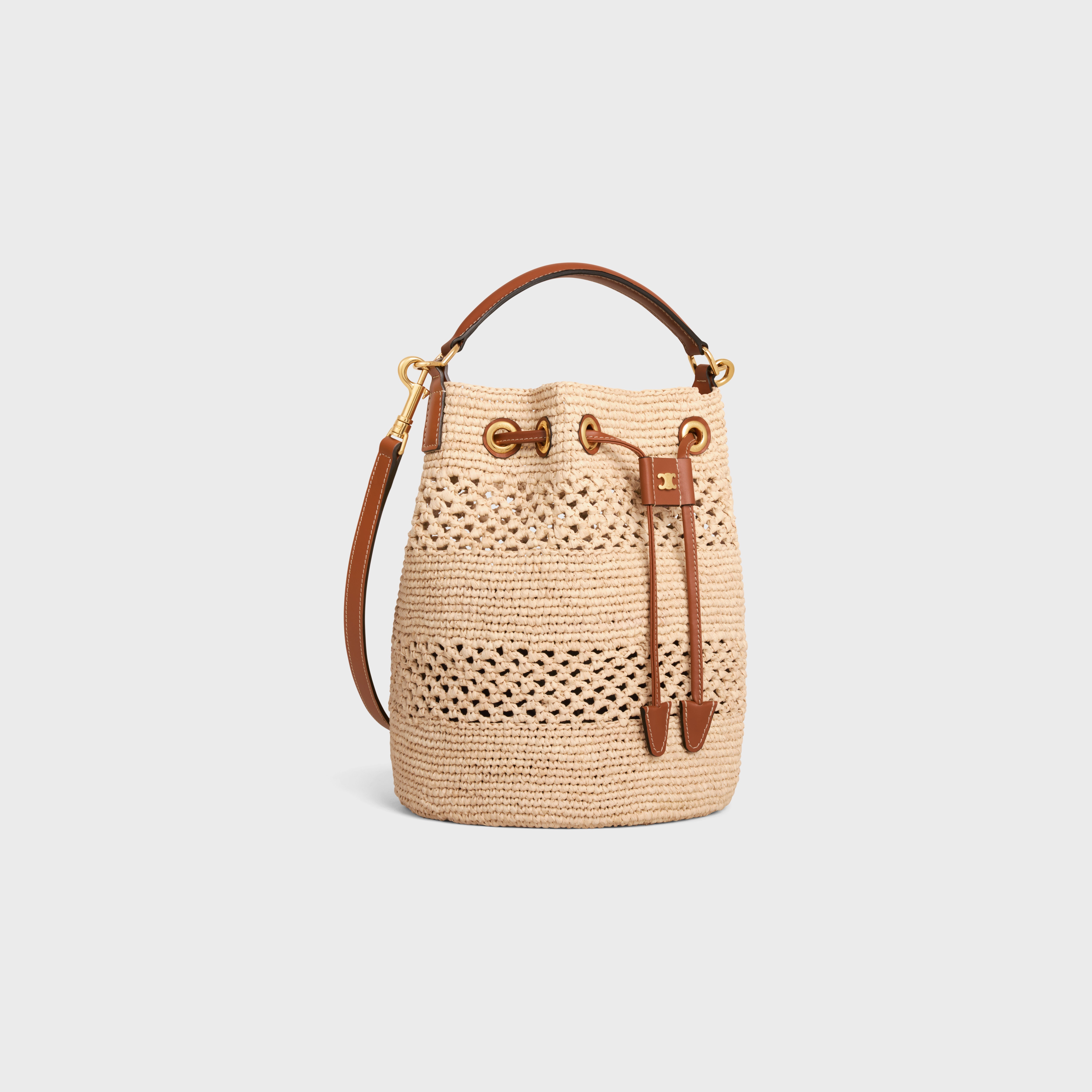 CLARA CELINE CLASSIC PANIER in RAFFIA AND CALFSKIN - 2