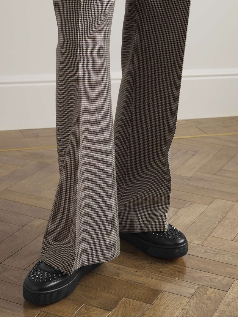 Christian Louboutin Happrui Spikes Suede and Leather-Trimmed Mesh Sneakers outlook