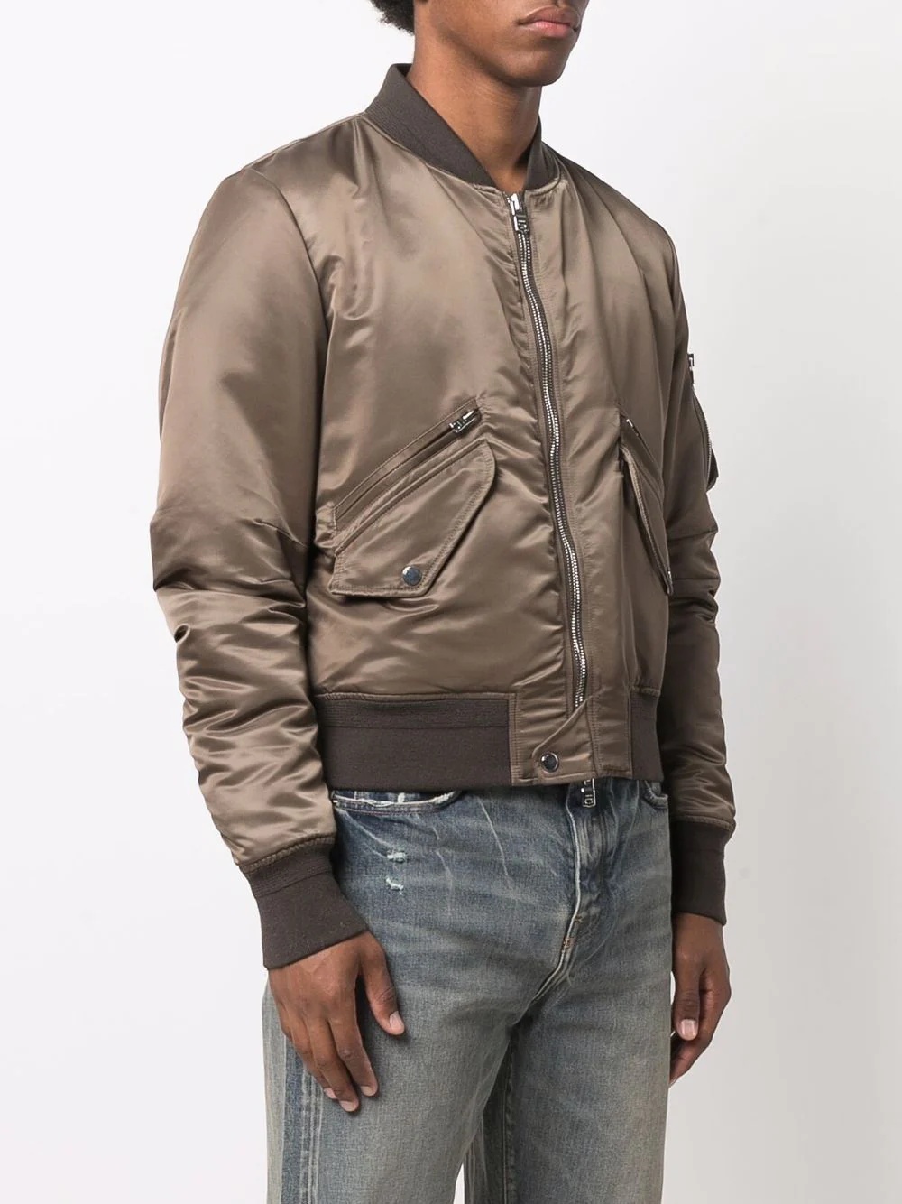 zipped-up bomber jacket - 3