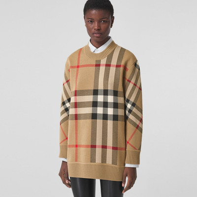 Burberry Check Technical Wool Jacquard Sweater outlook