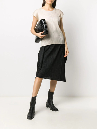 Pleats Please Issey Miyake micro-pleated short-sleeve top outlook