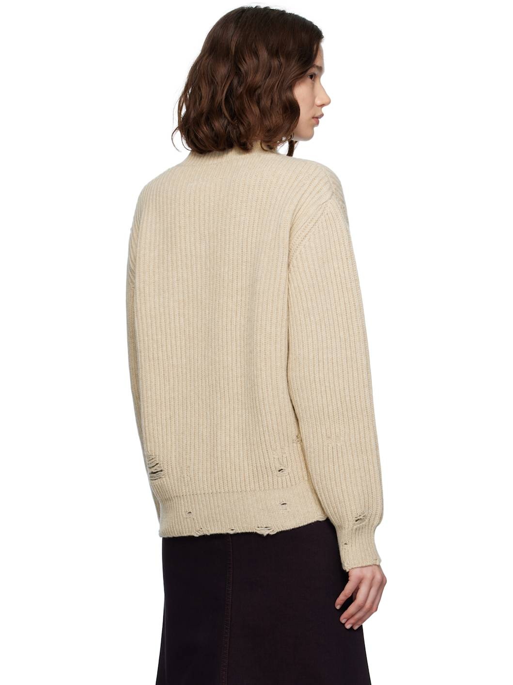 Beige Wool Sweater - 3