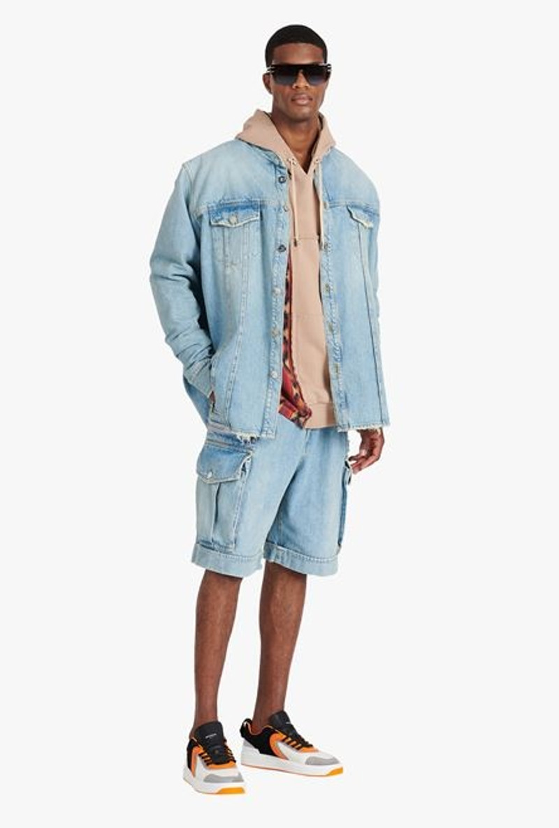 Balmain Light blue eco-designed denim shirt outlook