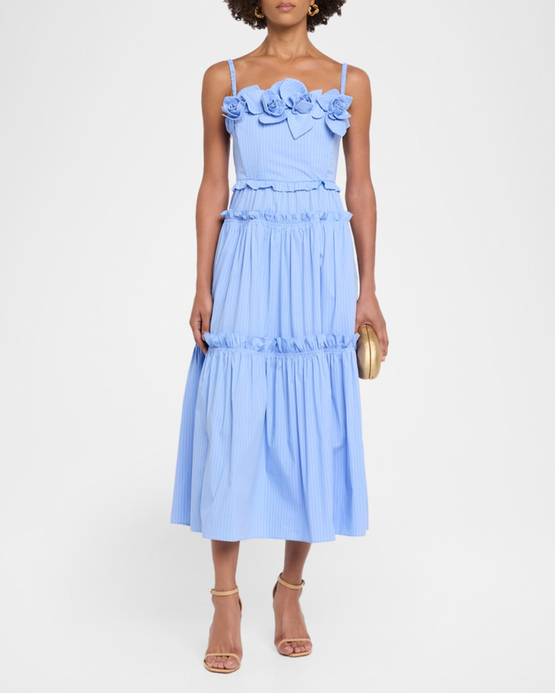 AKNVAS Rach Pinstripe Poplin Midi Dress outlook