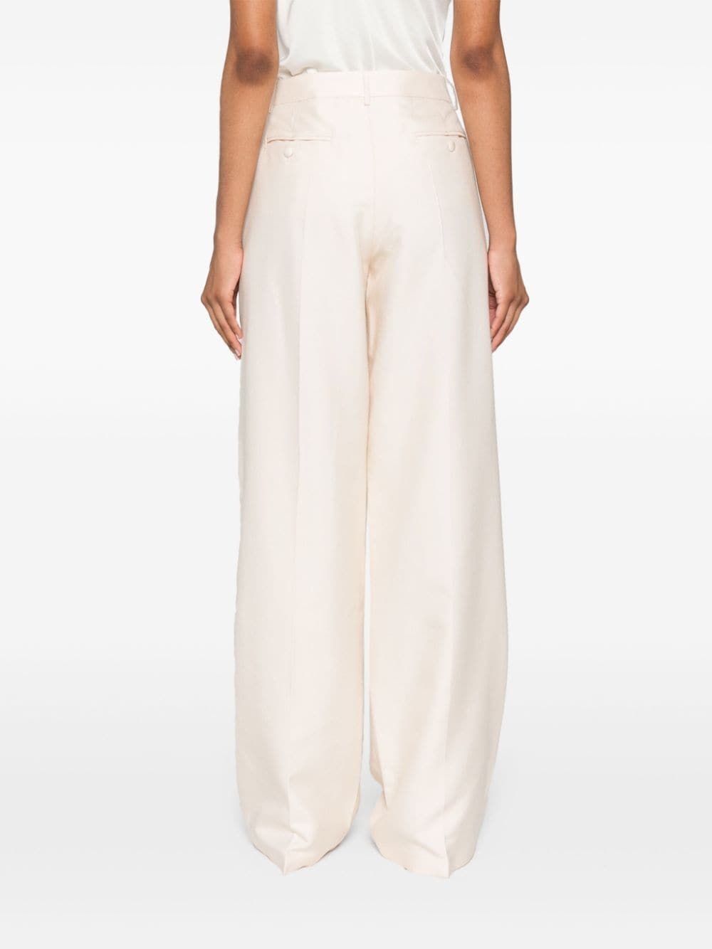 wide-leg silk trousers - 4
