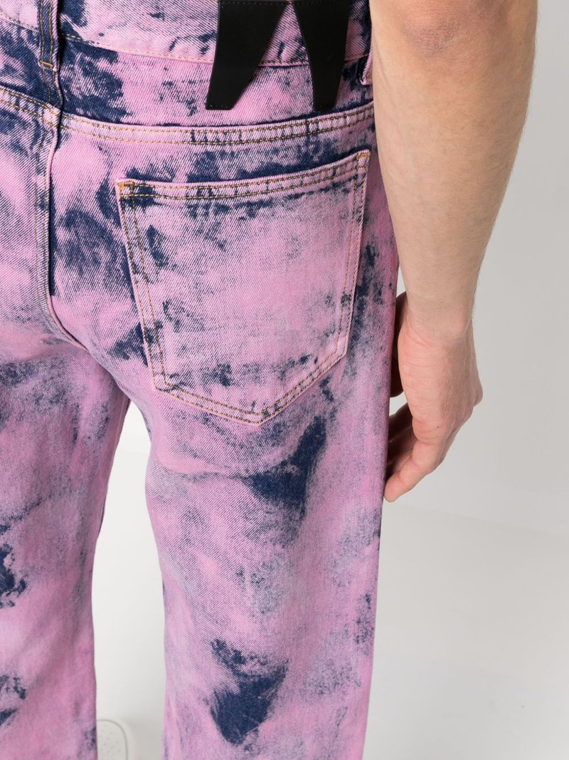 tie-dye straight-leg jeans 5