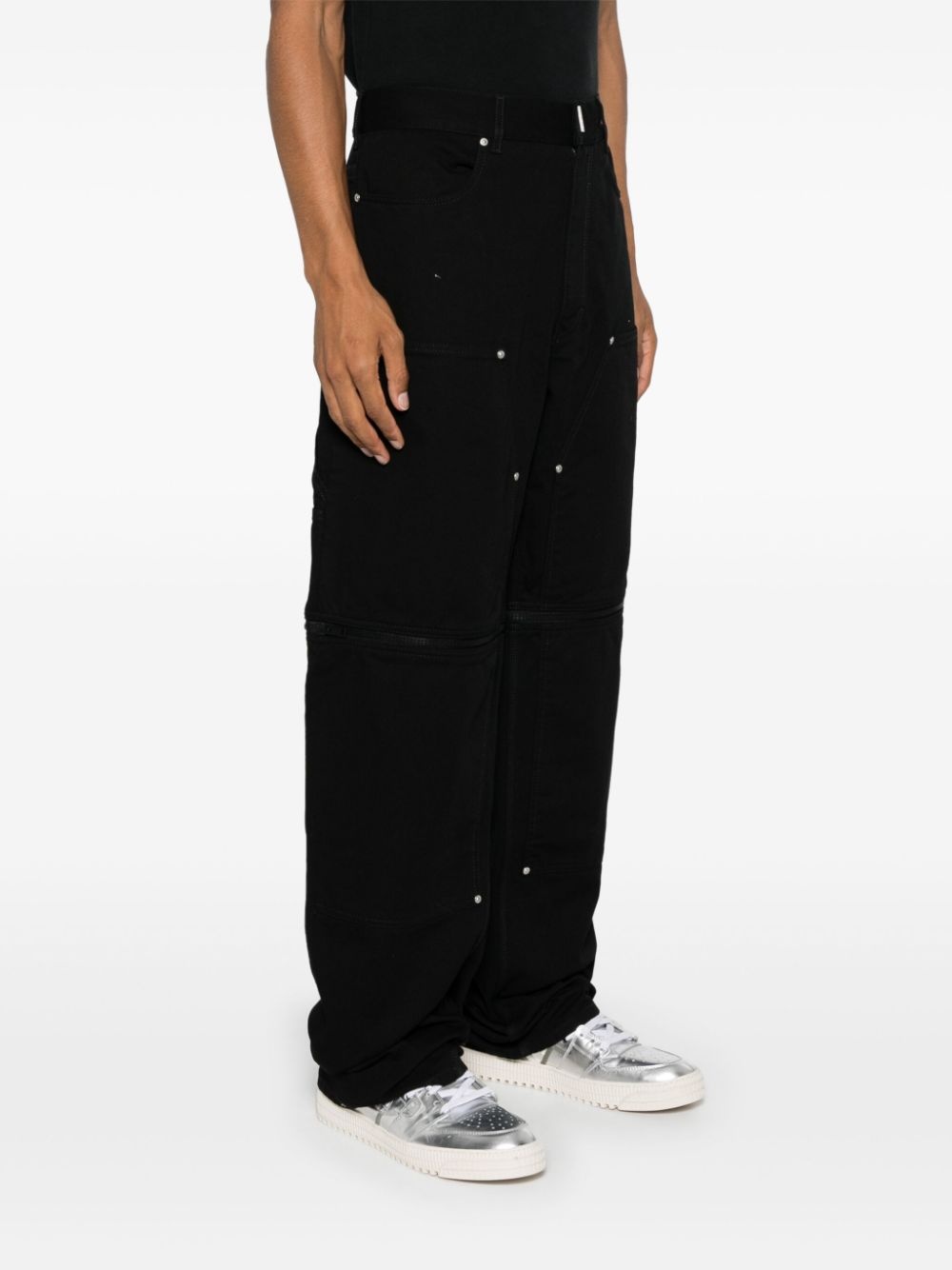 detachable-panels wide-leg jeans - 3