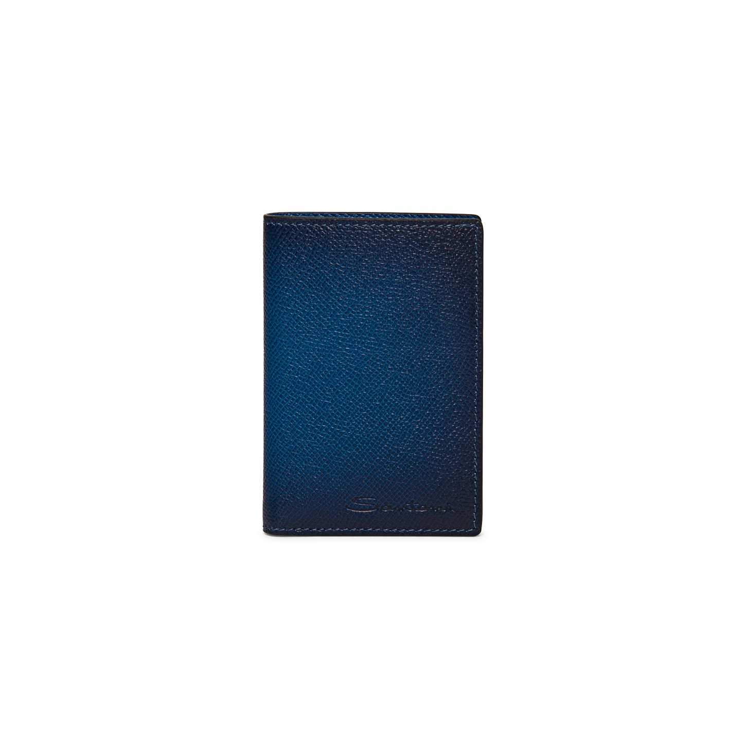 Blue saffiano leather vertical wallet - 1