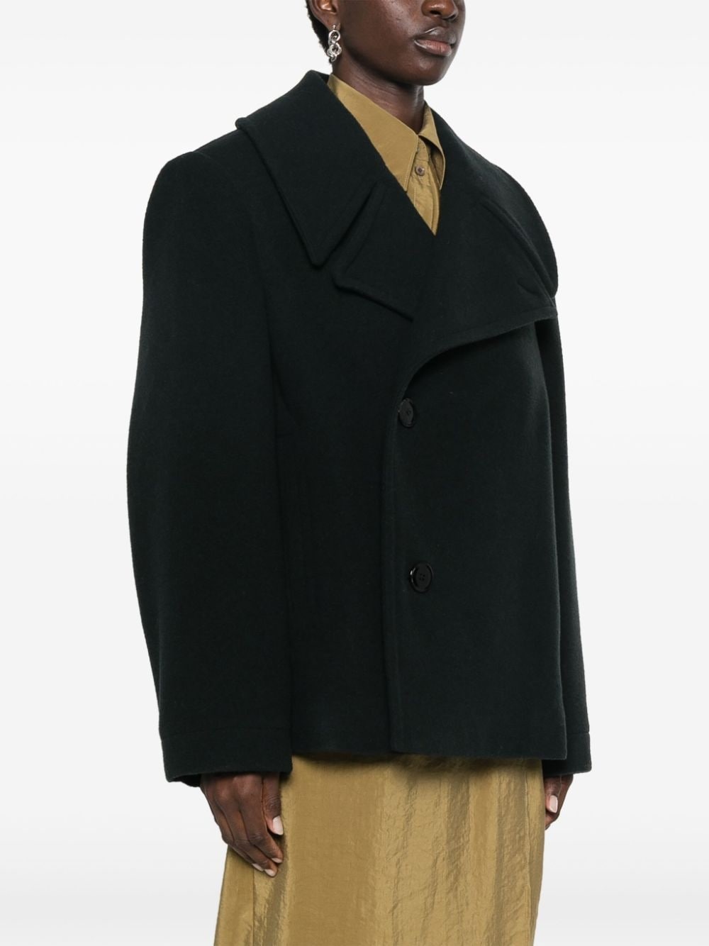 double-breasted wool coat - 3